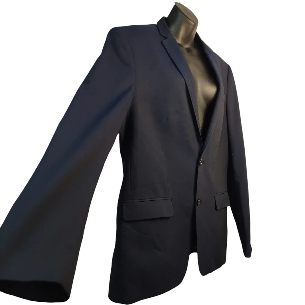 Zara Man Basic Blue Blazer Jacket Two Buttons Size 44